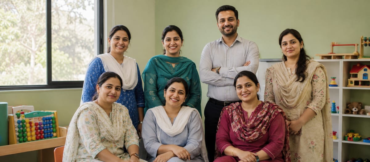 Bloombridge specialists and teachers together in a bright room at the Islamabad centre